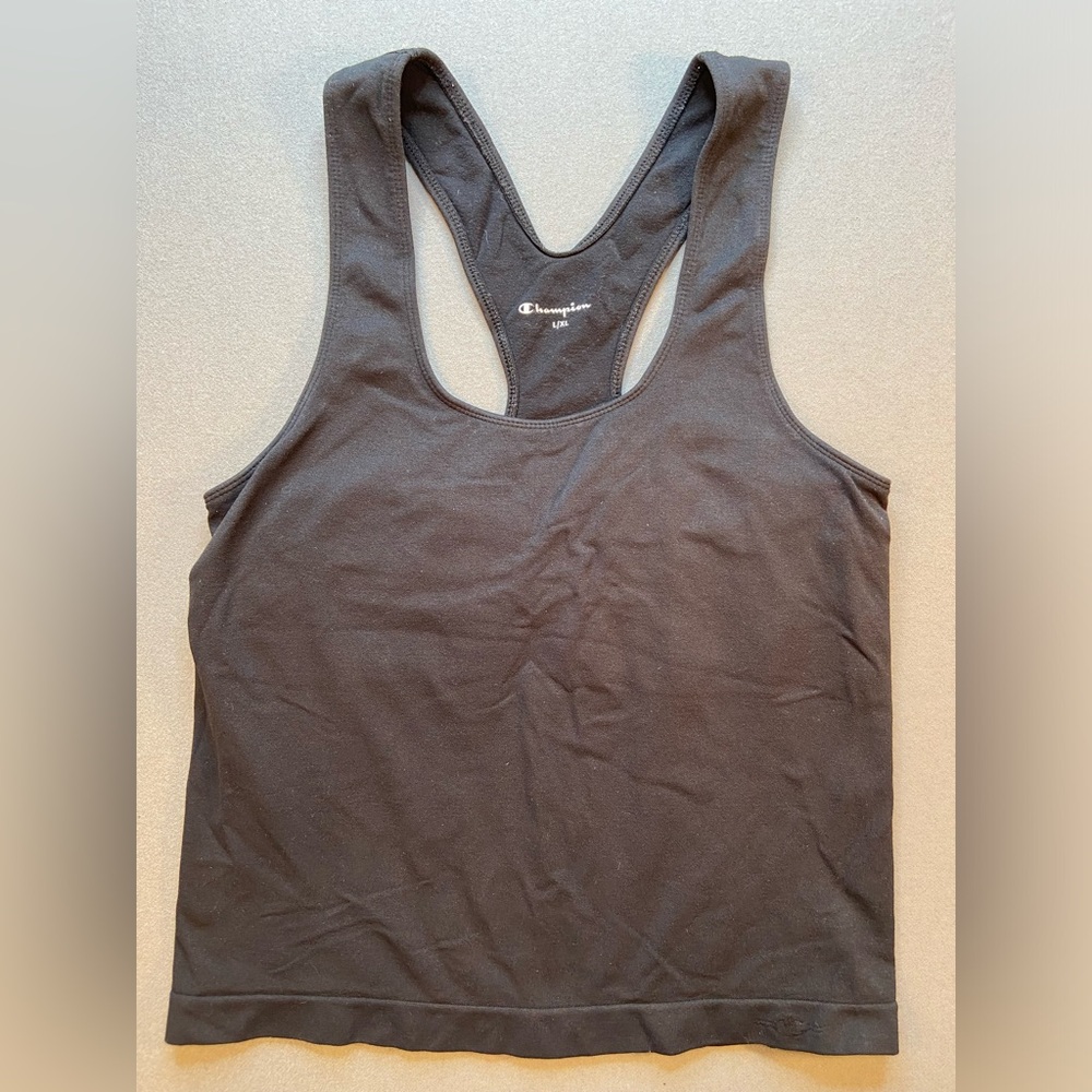 Champion Tank Bra Top Racer Back, Black size Large XL